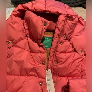 Winter, J.Crew, dust pink jacket. Brand new!